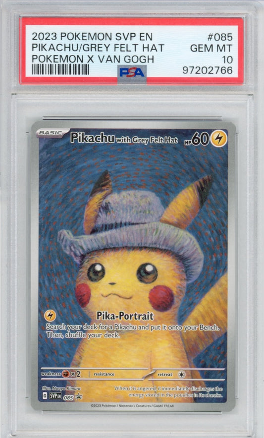 Pokemon Pikachu With Grey Felt Hat PSA 10