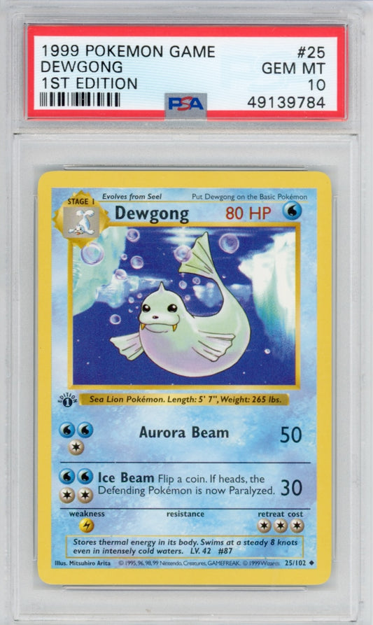 Pokemon Dewgong PSA 10 1st Base Set