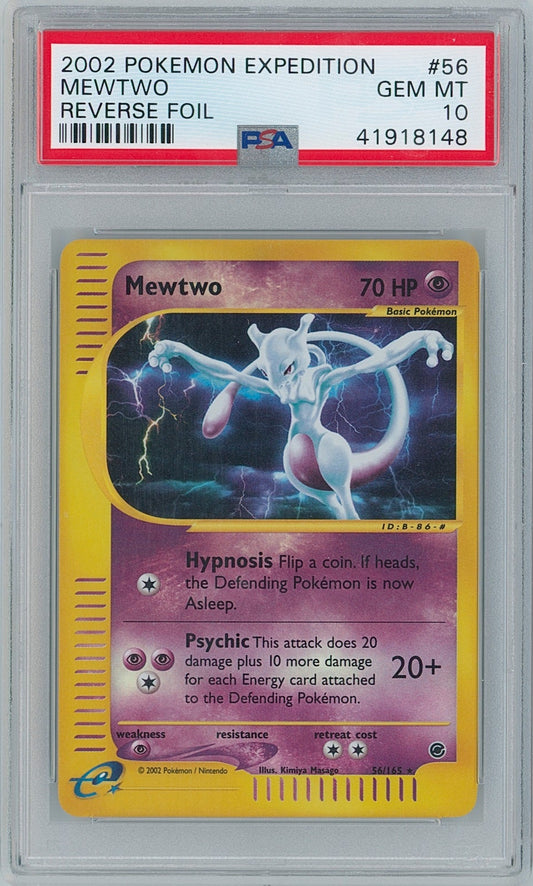 Pokémon Mewtwo PSA 10 Reverse Holo Expedition