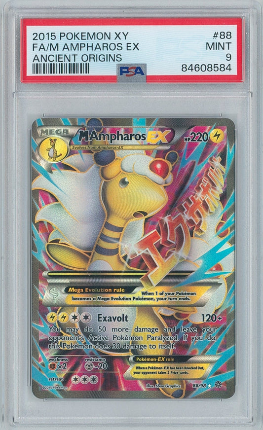 Pokémon Mega Ampharos EX PSA 9 Ancient Origins