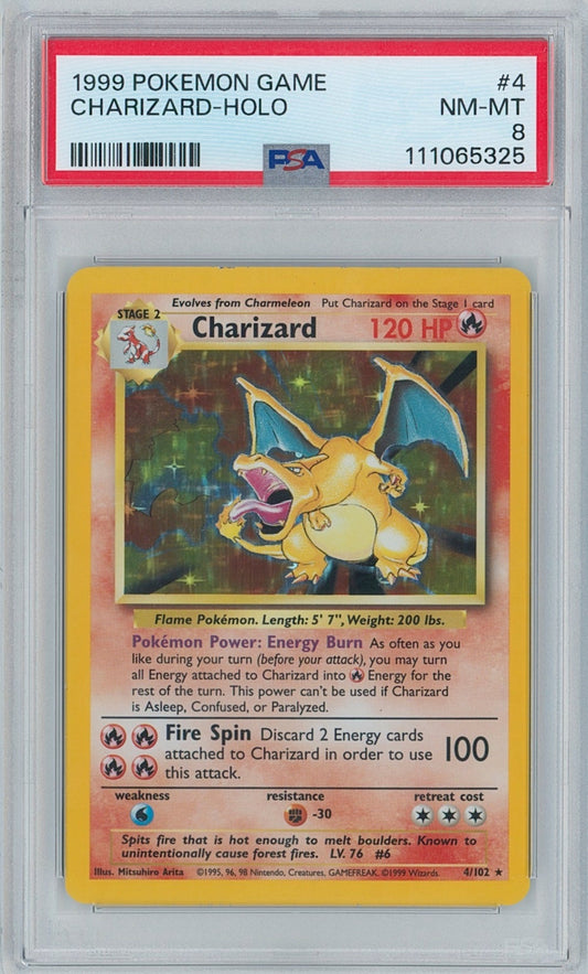 Pokémon Charizard Base Set New Cert Holo