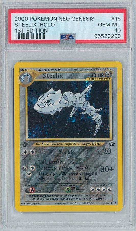 Pokémon Steelix PSA 10 1st Edition New Cert Holo Neo Genesis