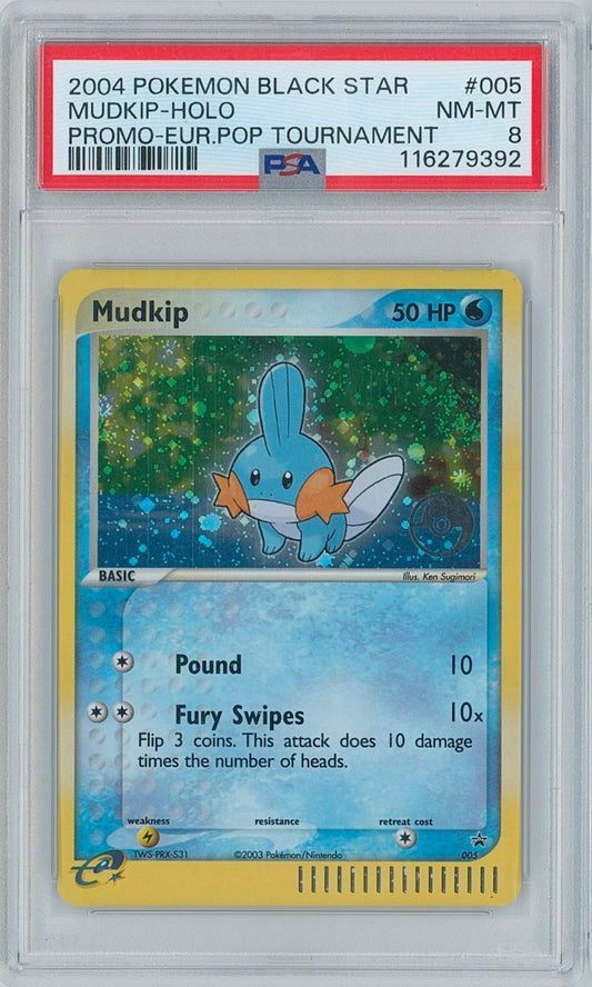 Pokémon Mudkip PSA 8 Swirl Pop Tournament Promo New Cert