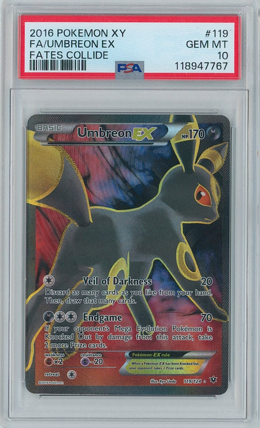 Pokémon Umbreon EX PSA 10 Fates Collide New Cert