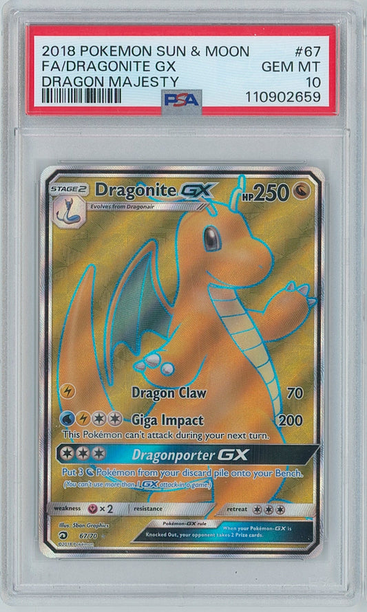 Pokémon Dragonite GX PSA 10 Dragon Majesty New Cert