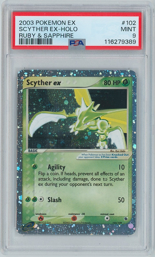 Pokémon Scyther EX PSA 9 Ruby & Sapphire New Cert