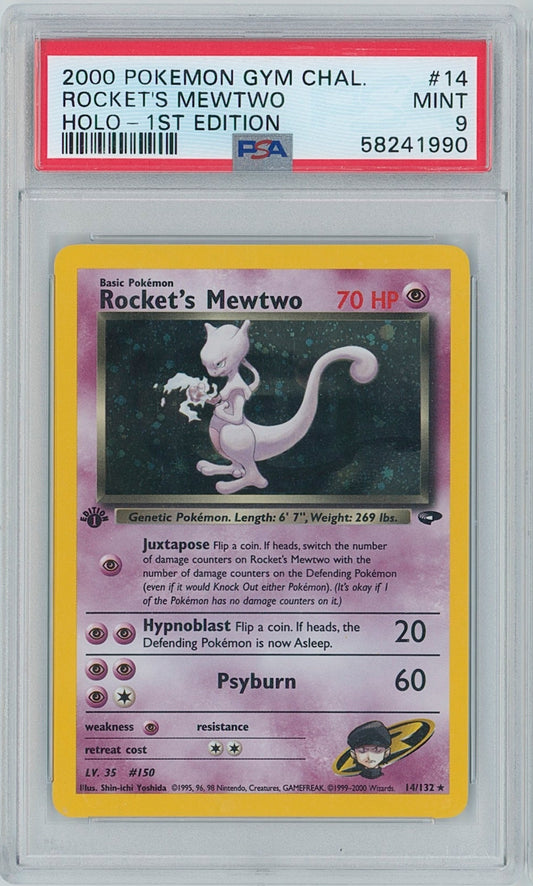 Pokémon Rocket's Mewtwo PSA 9 Gym Challenge 1st Edition