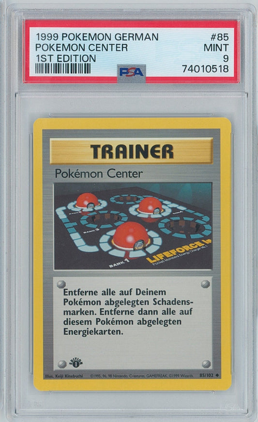 Pokémon German Pokemon Center PSA 9 1st Edition Base Set