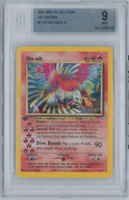 Pokémon Ho-oh BGS 9 1st Edition Holo Neo Discovery