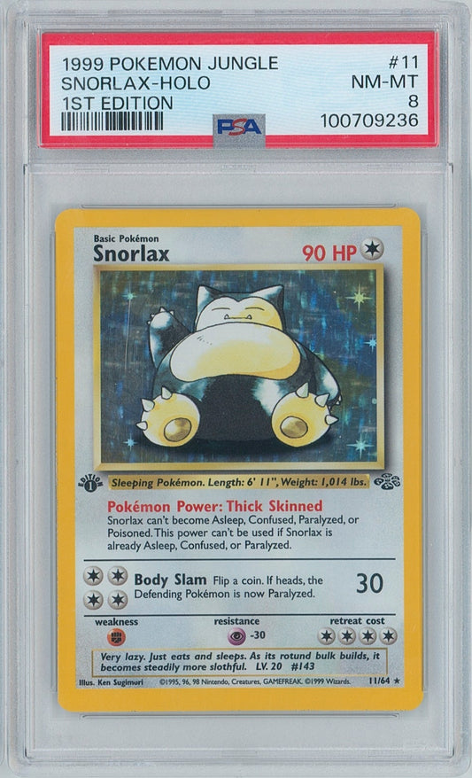 Pokémon Snorlax PSA 8 1st Edition Holo Jungle