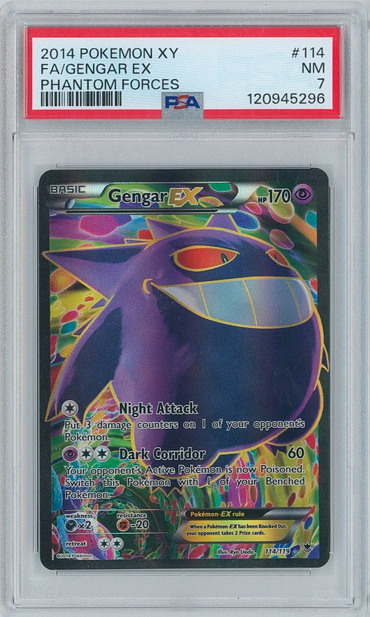 Pokémon Gengar EX PSA 7 Phantom Forces New Cert