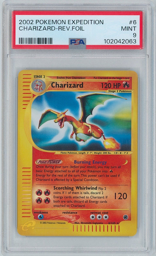 Pokémon Charizard PSA 9 Reverse Holo Expedition New Cert