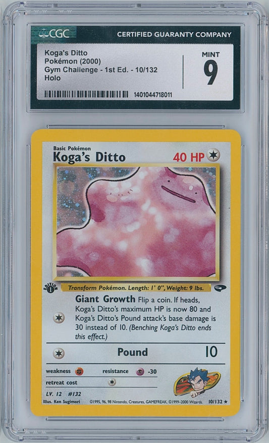 Pokémon Koga's Ditto CGC 9 Gym Challenge 1st Edition