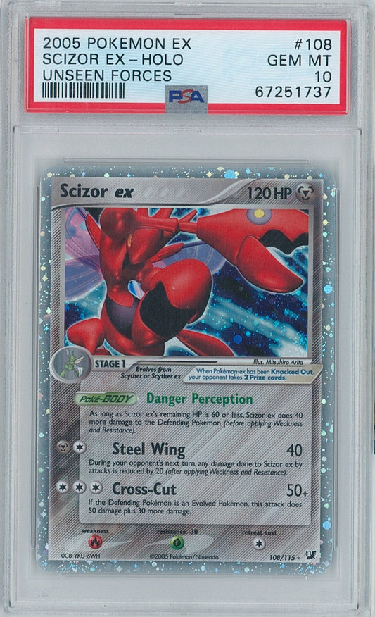 Pokémon Scizor ex PSA 10 Unseen Forces (POP 35)