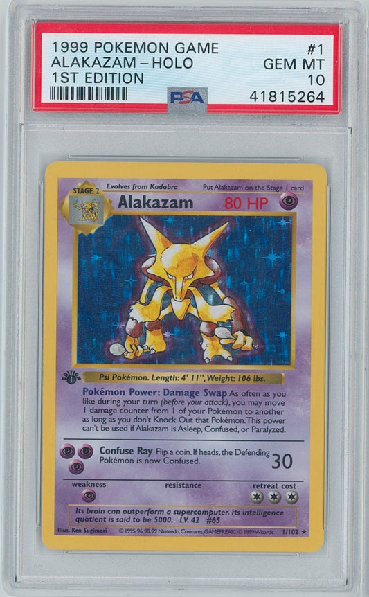 Pokémon Alakazam PSA 10 1st Edition Base Set