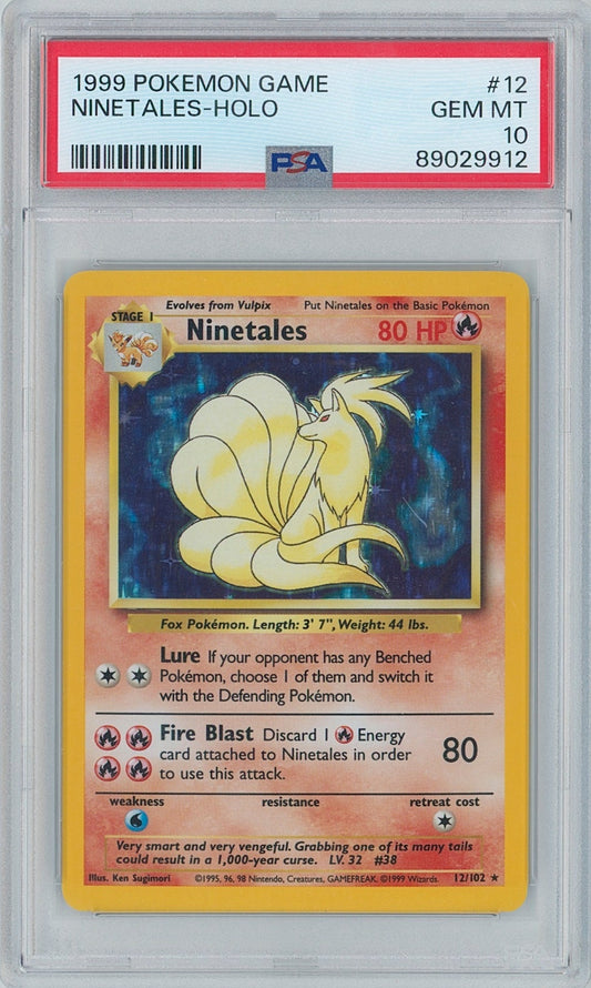 Pokémon Ninetales PSA 10 New Cert Holo Base Set