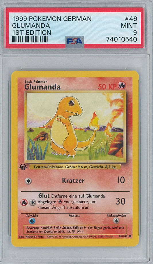 Pokémon German Charmander PSA 9 1st Edition Base Set