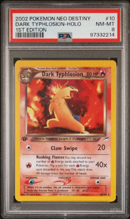 Pokémon Dark Typhlosion PSA 8 1st Edition Neo Destiny