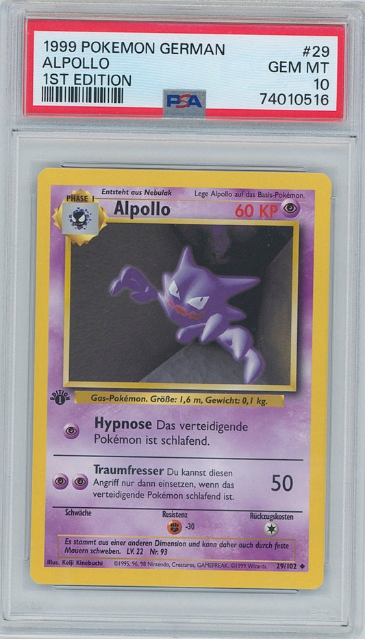 Pokémon German Haunter PSA 10 1st Edition Base Set