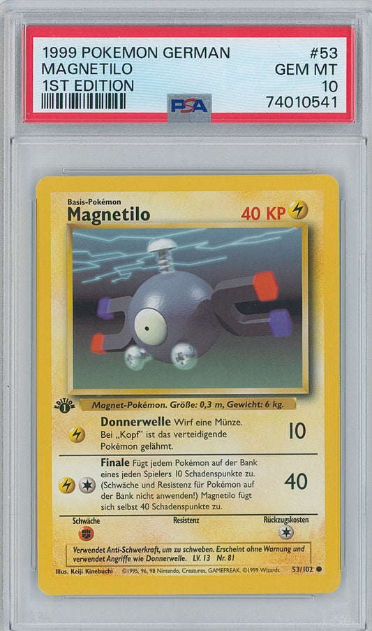Pokémon German Magneton PSA 10 1st Edition Base Set