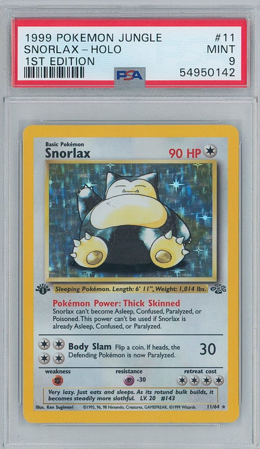 Pokémon Snorlax PSA 9 Holo 1st Edition Jungle