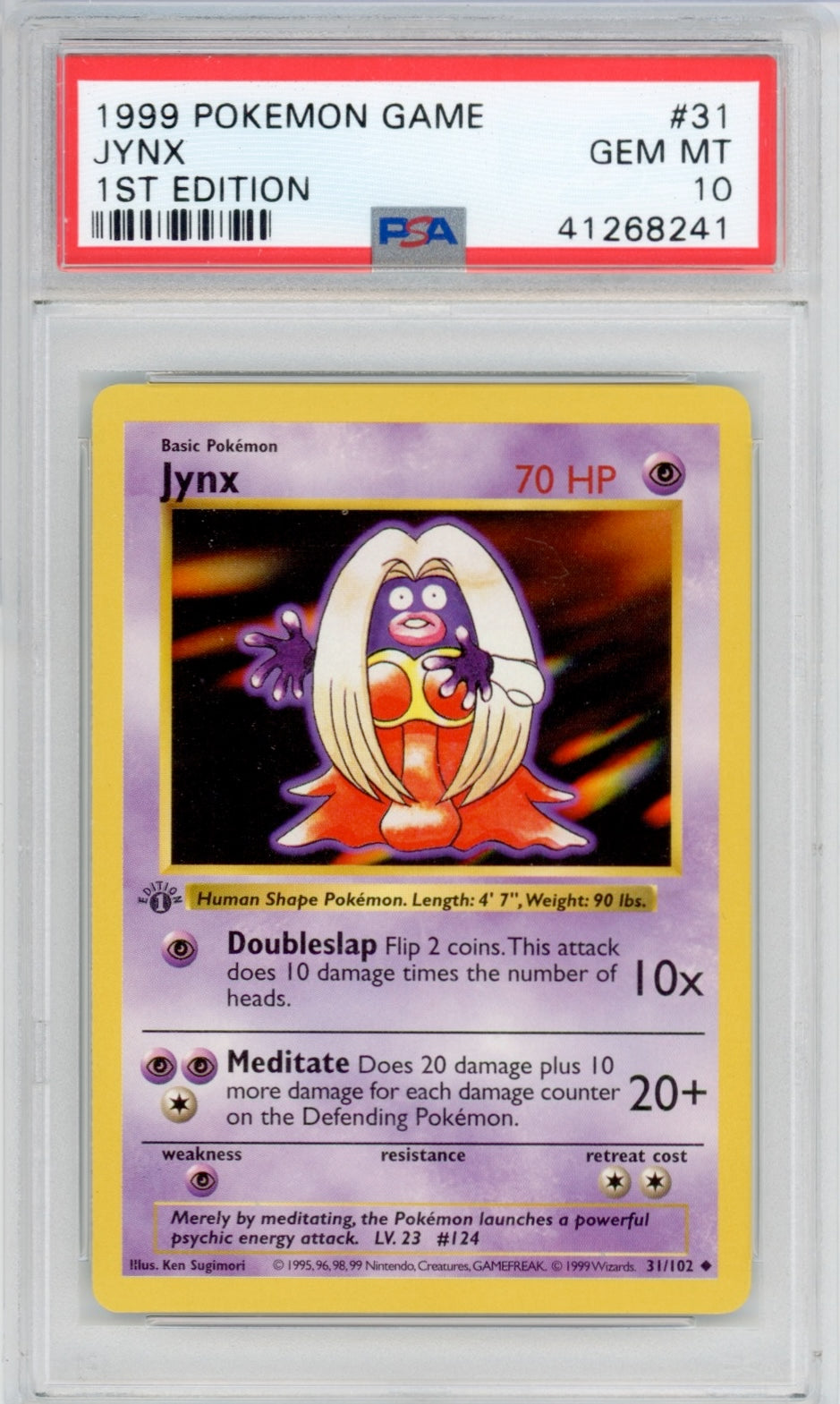 Pokemon Jynx PSA 10 1st Base Set POP *252*