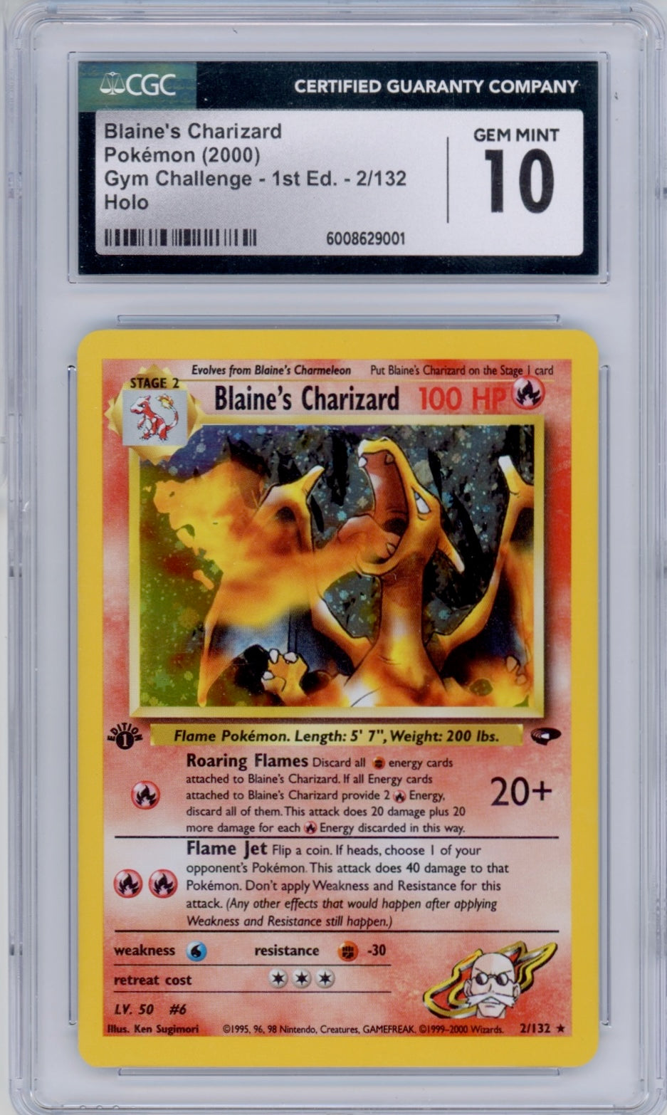 Pokemon Blaine's Charizard CGC 10 1st Gym Challenge POP *80*