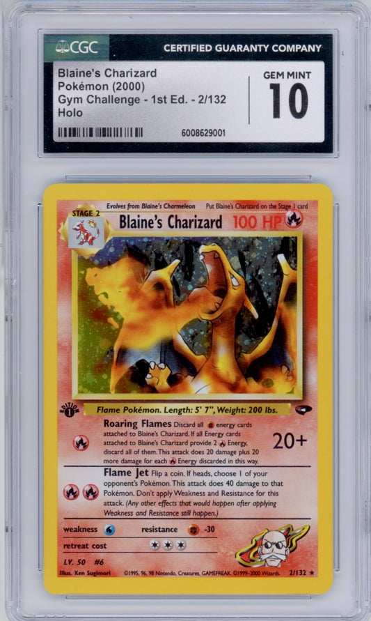Pokemon Blaine's Charizard CGC 10 1st Gym Challenge POP *80*