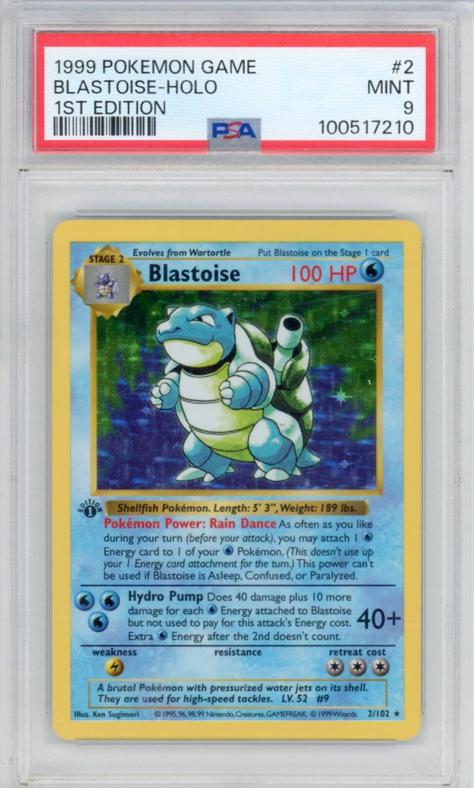 Pokemon Blastoise PSA 9 1st Base Set POP *718*