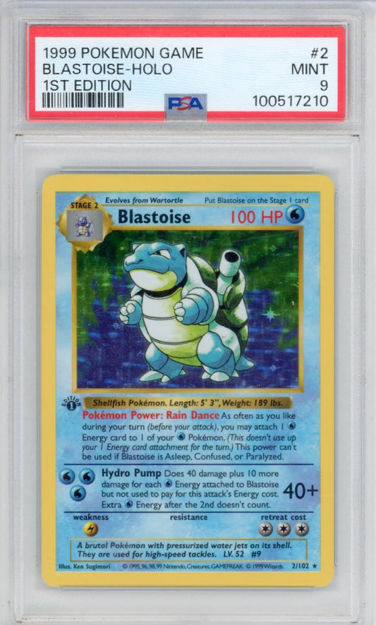 Pokemon Blastoise PSA 9 1st Base Set POP *718*