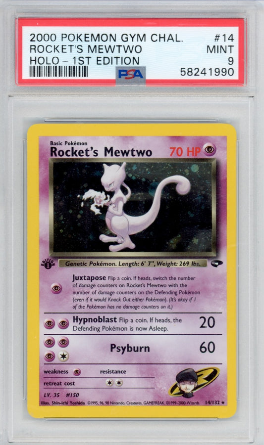 Pokemon Rocket's Mewtwo PSA 9 1st POP *958*