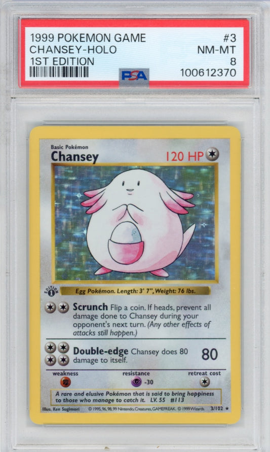 Pokemon Chansey PSA 8 1st Base Set *POP 539*