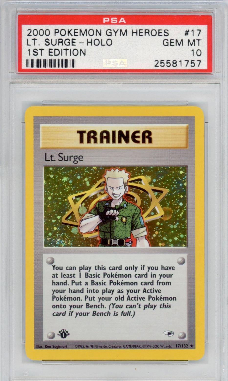 Pokemon Lt. Surge PSA 10 1st POP *110*