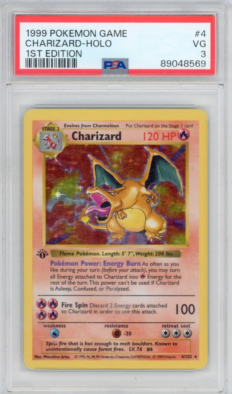 Pokemon Charizard PSA 3 1st Base Set