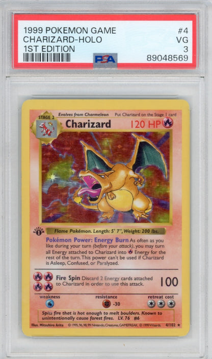 Pokemon Charizard PSA 3 1st Base Set
