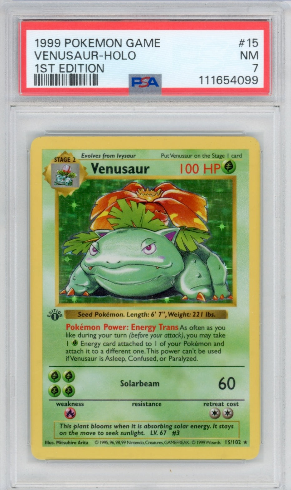 Pokemon Venusaur PSA 7 1st Base Set