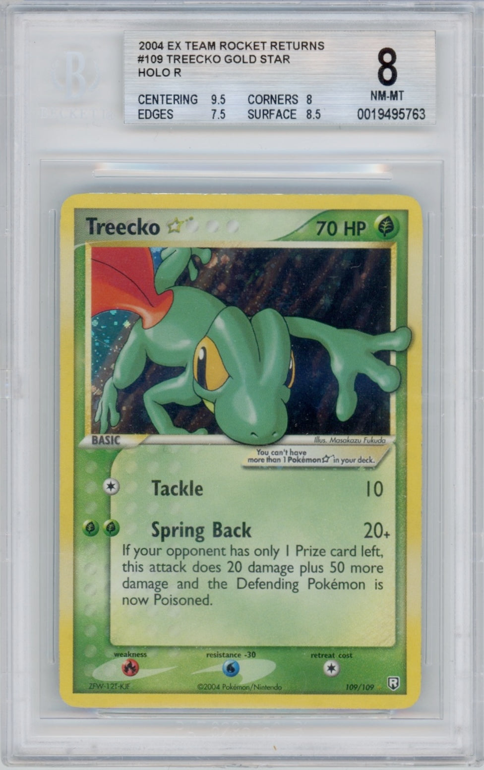Pokemon Treecko BGS 8 Gold Star POP *27*