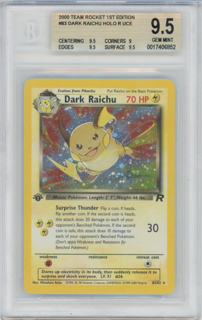 Pokemon Raichu BGS 9.5 1st POP *77*