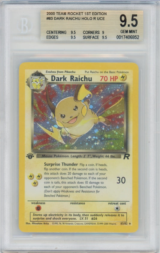 Pokemon Raichu BGS 9.5 1st POP *77*