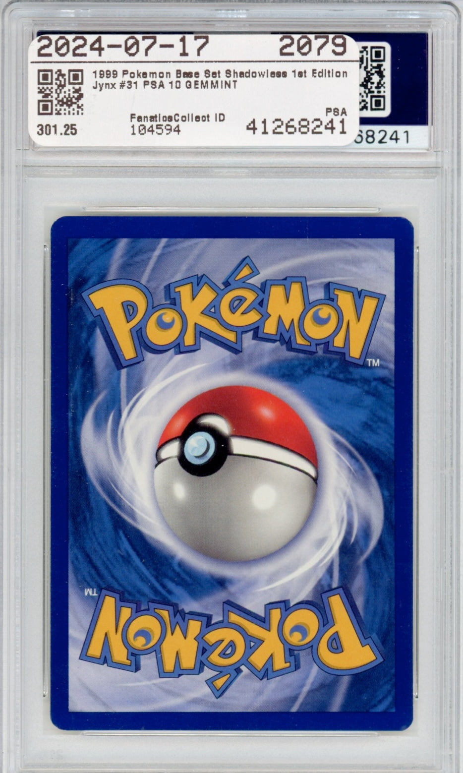 Pokemon Jynx PSA 10 1st Base Set POP *252*